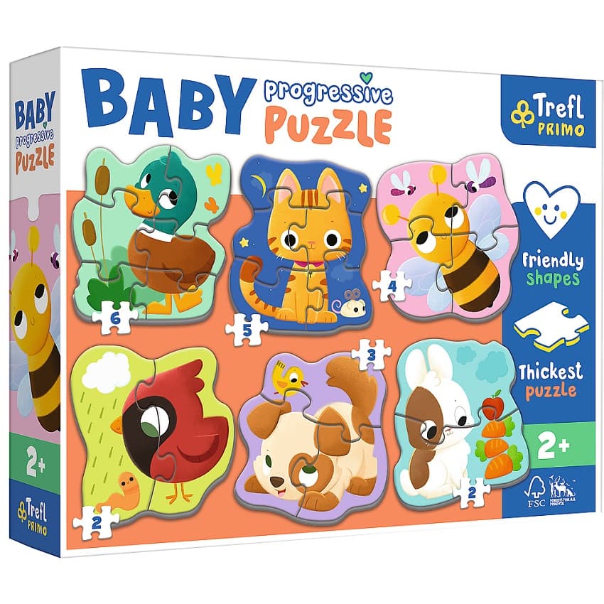 Пазл Trefl Baby Progressive 6в1 Тваринки 44003 Пазл Trefl Baby Progressive 6в1 Тваринки 44003