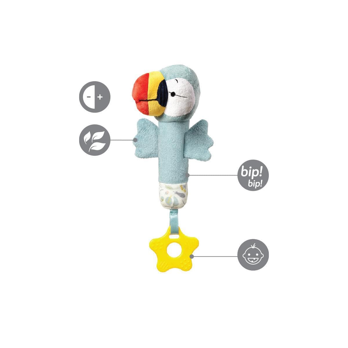 Игрушка с пищалкой BabyOno Тукан Тити 1430 Игрушка с пищалкой BabyOno Тукан Тити 1430