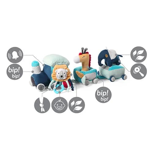 Іграшка розвиваюча паравозик Сафарі BabyOno 1495 фото 2 Іграшка розвиваюча паравозик Сафарі BabyOno 1495 фото 2