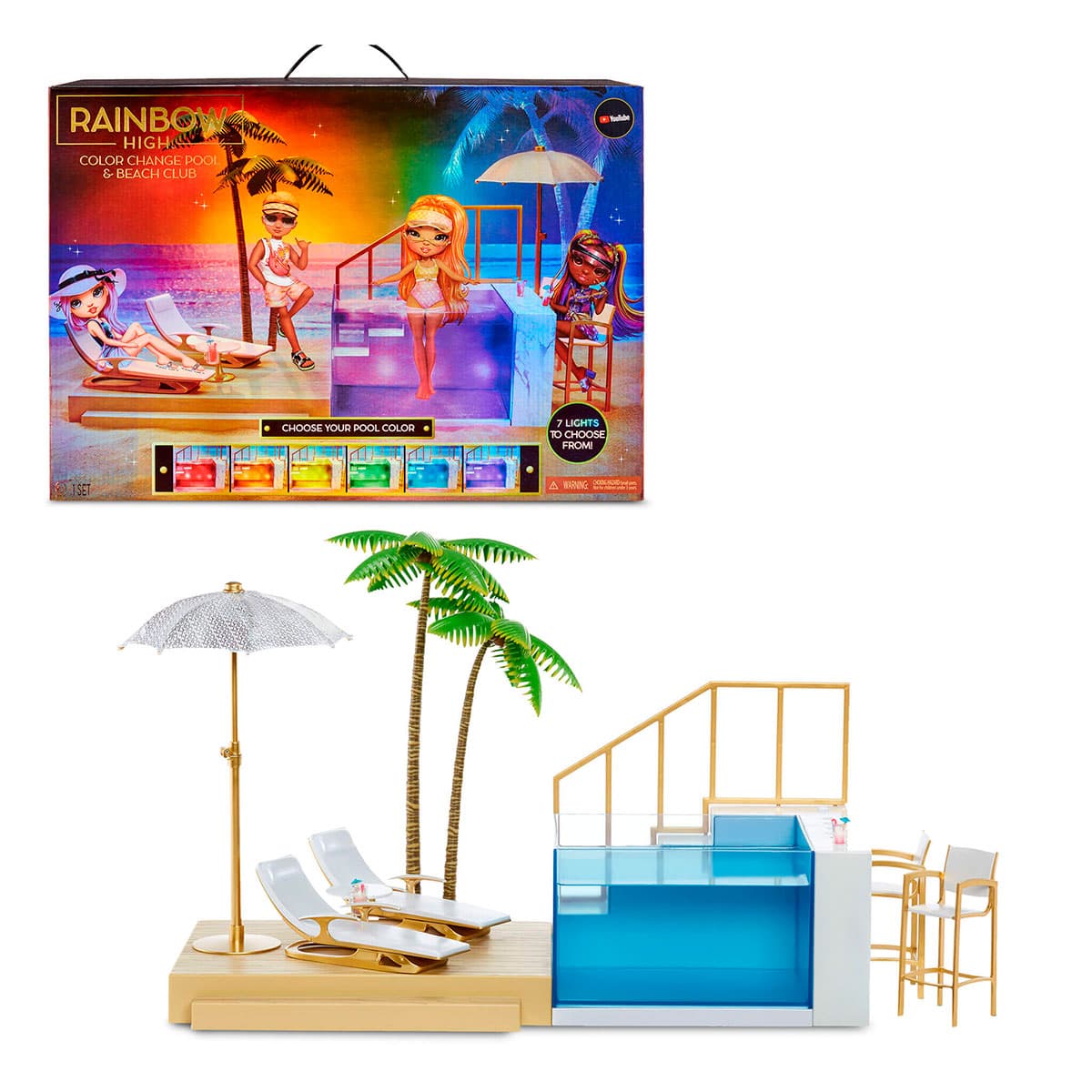 Игровой набор для кукол Rainbow High Pacific Coast Вечеринка у бассейна 578475 Игровой набор для кукол Rainbow High Pacific Coast Вечеринка у бассейна 578475