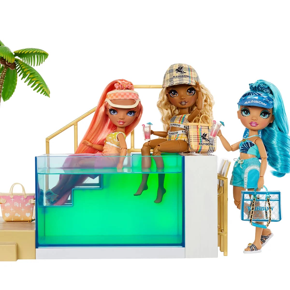 Игровой набор для кукол Rainbow High Pacific Coast Вечеринка у бассейна 578475 фото 9 Игровой набор для кукол Rainbow High Pacific Coast Вечеринка у бассейна 578475 фото 9