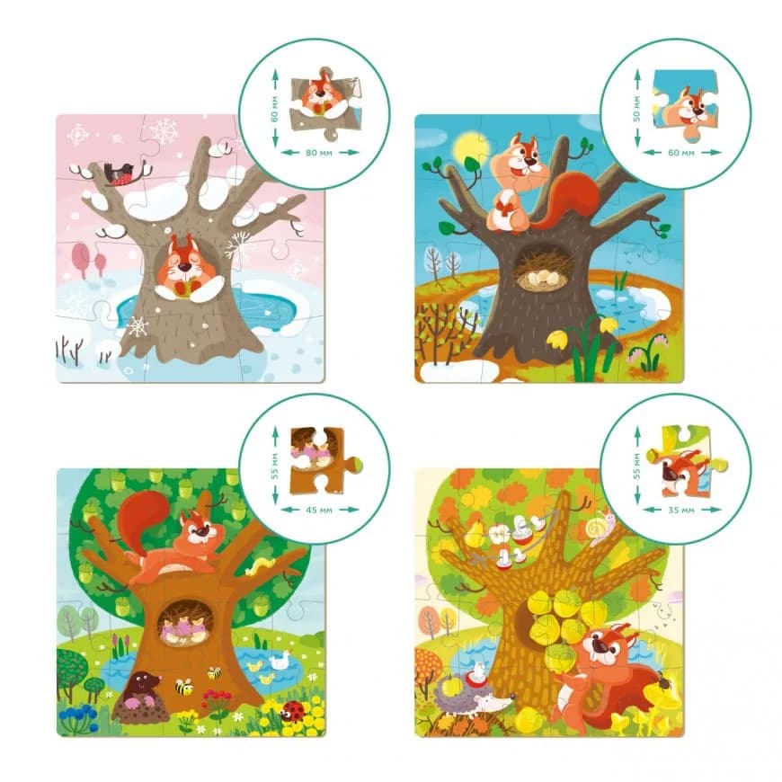 Пазл 4в1 Времена года Dodo 300125 фото 4 Пазл 4в1 Времена года Dodo 300125 фото 4