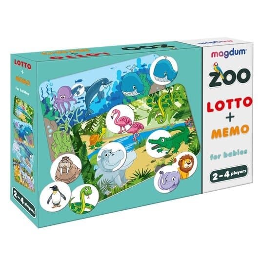 Игра настольная лото+мемо Magdum Зоопарк ME5032-21 EN Игра настольная лото+мемо Magdum Зоопарк ME5032-21 EN