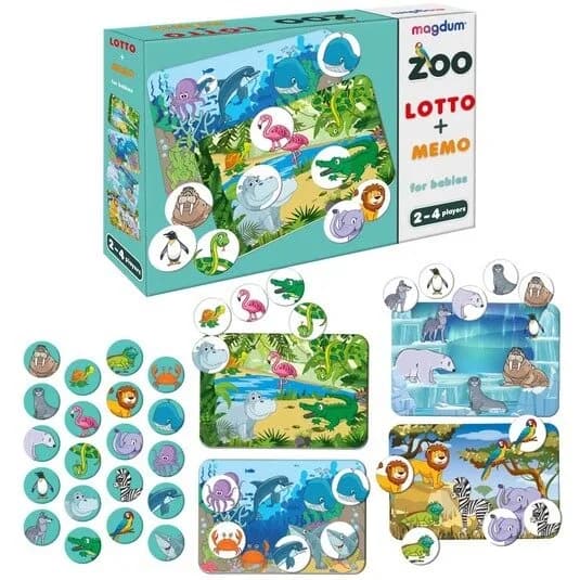 Игра настольная лото+мемо Magdum Зоопарк ME5032-21 EN фото 3 Игра настольная лото+мемо Magdum Зоопарк ME5032-21 EN фото 3