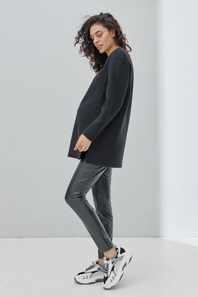 Туніка для вагітних і годування S-XL Юла мама OLIVE TN-43.011 -чорний фото 10 Туніка для вагітних і годування S-XL Юла мама OLIVE TN-43.011 -чорний фото 10