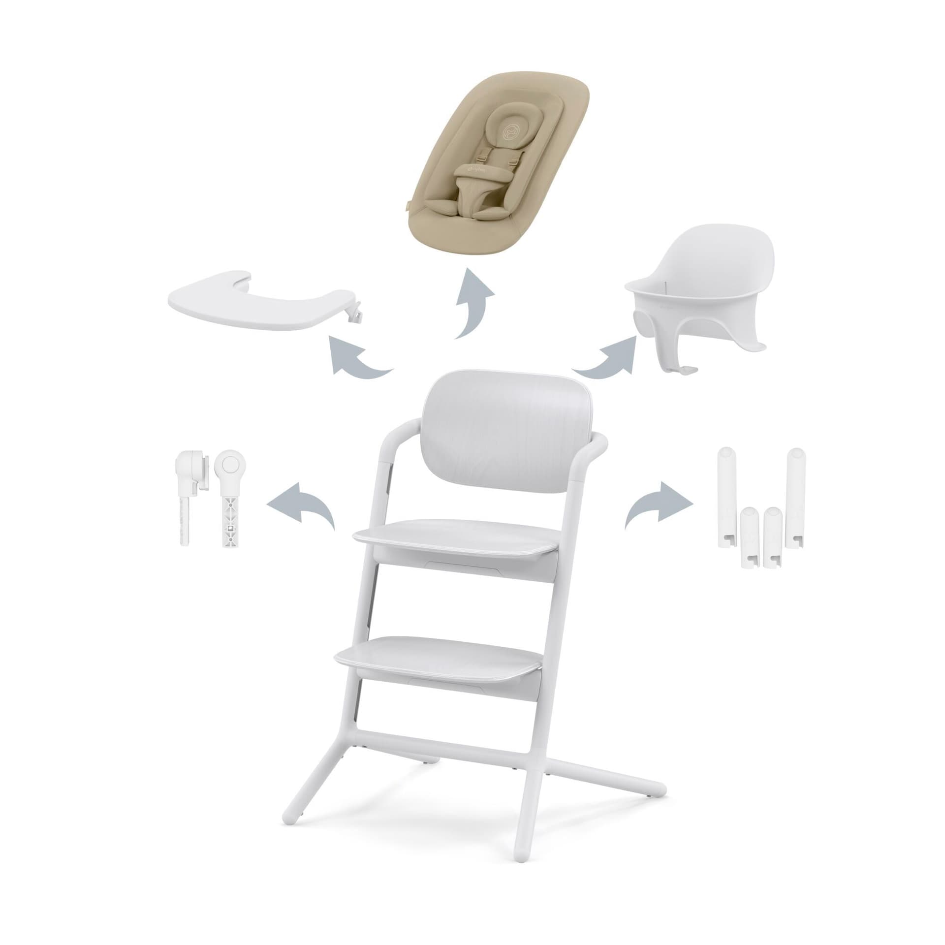 Стільчик для годування 4в1 Cybex Lemo 521004829 All White