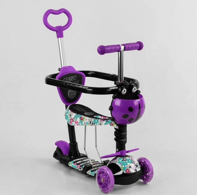 Самокат Best Scooter 3-х колесный с ручкой и бампером 5в1 S9602 Самокат Best Scooter 3-х колесный с ручкой и бампером 5в1 S9602