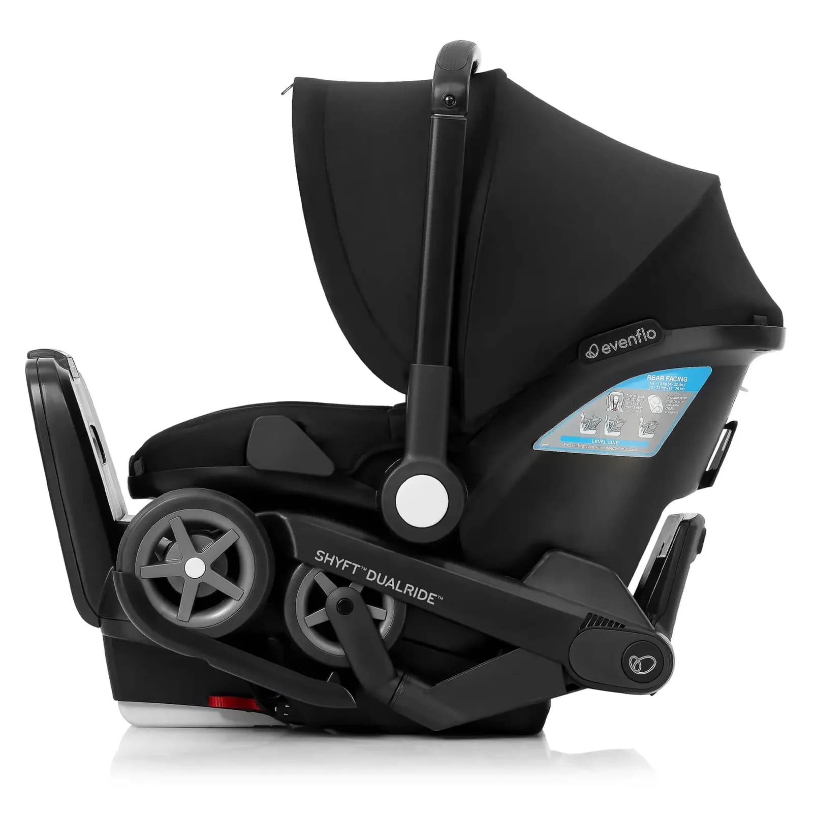 Автокресло-коляска Evenflo Shyft DualRide 0553 Beaufort Black фото 3 Автокресло-коляска Evenflo Shyft DualRide 0553 Beaufort Black фото 3