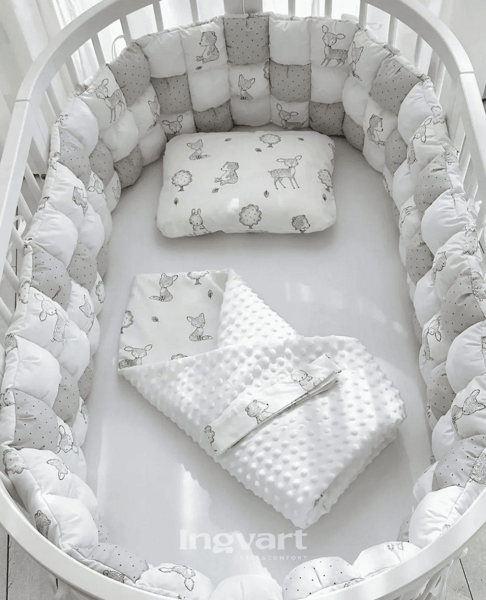 Бампер IngVart Smart Bed бисквитный в кроватку на 4 стороны 0311000-2