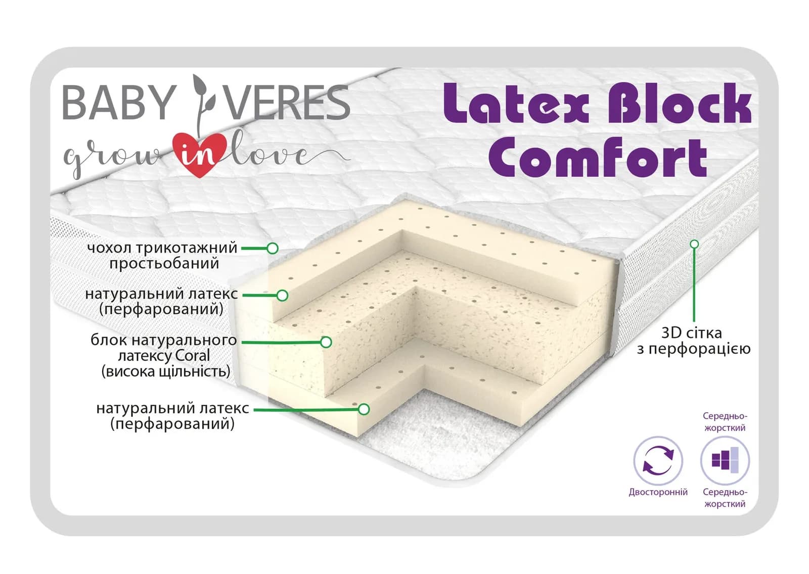 Матрац Верес Latex Block comfort 120х60х10 см 50.7.05 фото 2 Матрац Верес Latex Block comfort 120х60х10 см 50.7.05 фото 2