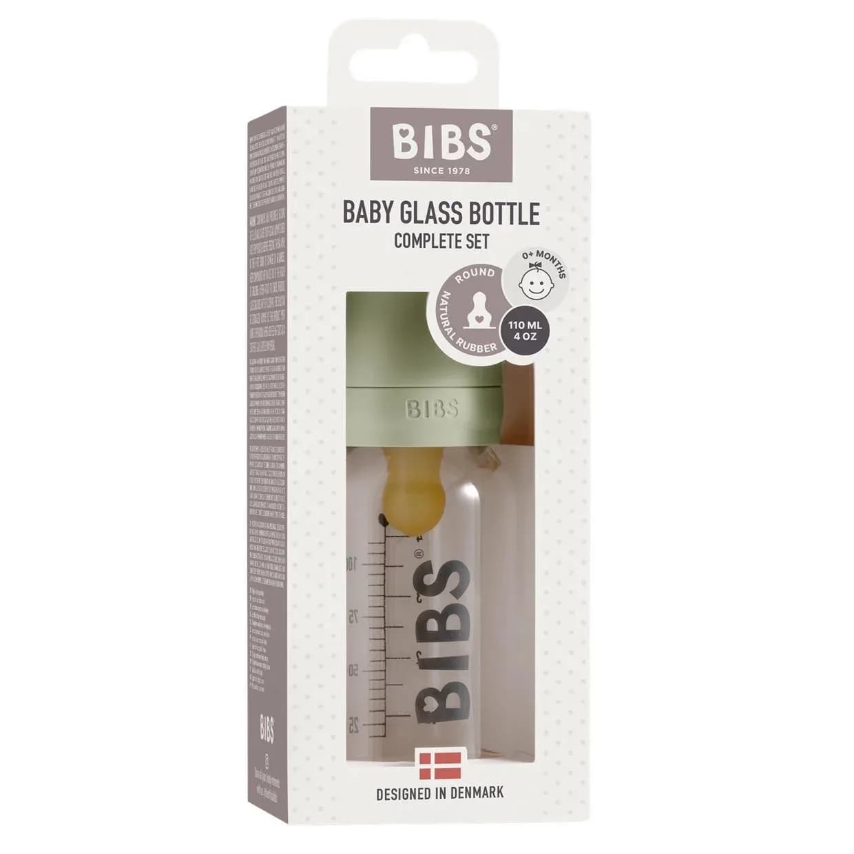 Бутылочка стеклянная BIBS Baby Sage 110мл 5013250 фото 2 Бутылочка стеклянная BIBS Baby Sage 110мл 5013250 фото 2