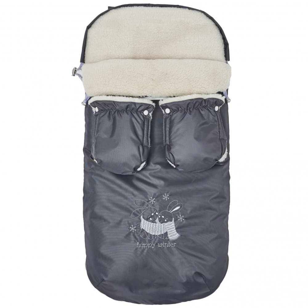 Конверт в коляску Twins Silver с перчатками 9012-SNA-16 grafit