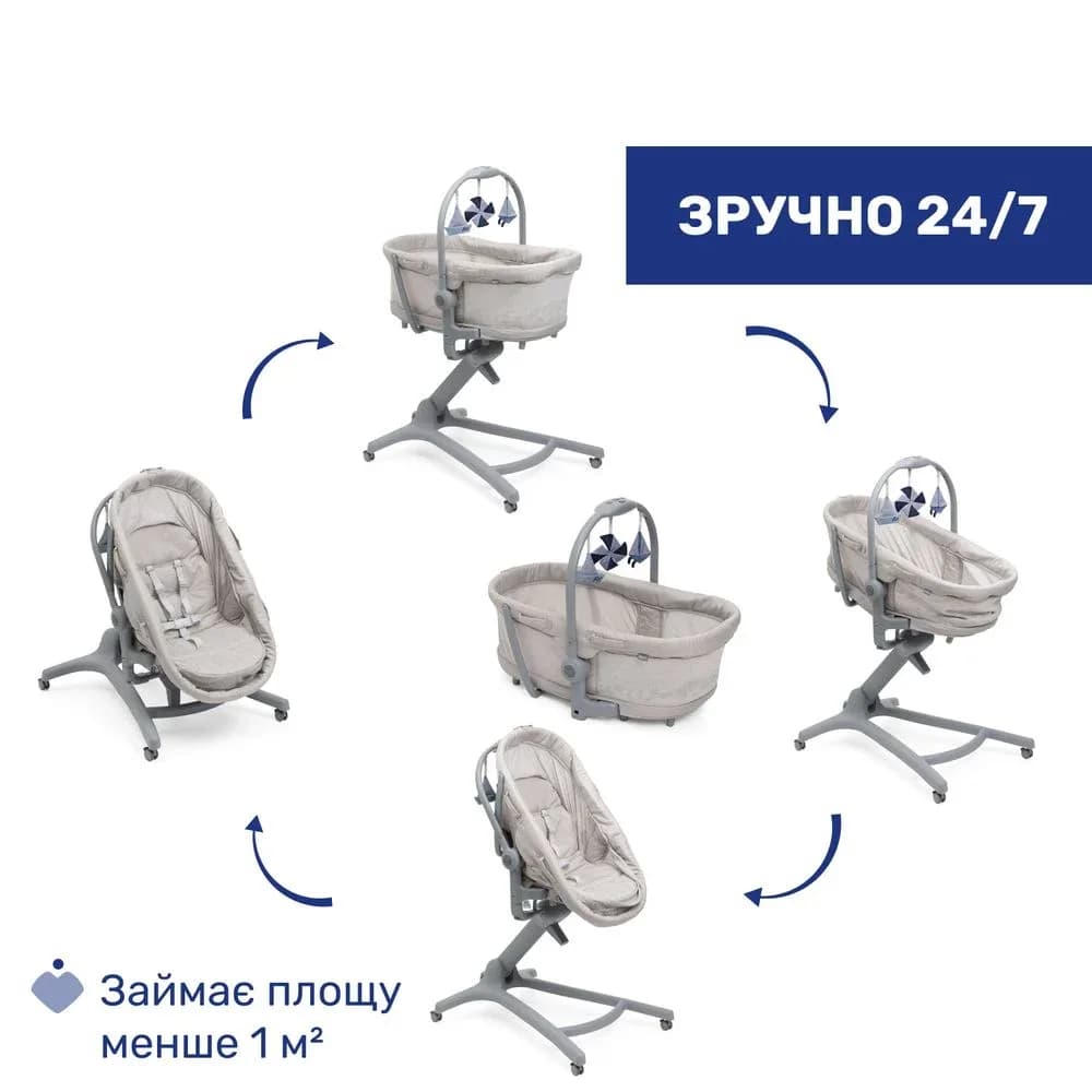 Кроватка-люлька 5в1 Chicco Baby Hug Pro 87076.96 фото 2
