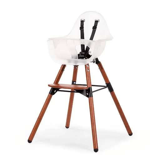 Стул для кормления Childhome Evolu 2 c бампером nut/frosted CHEVOCHFR
