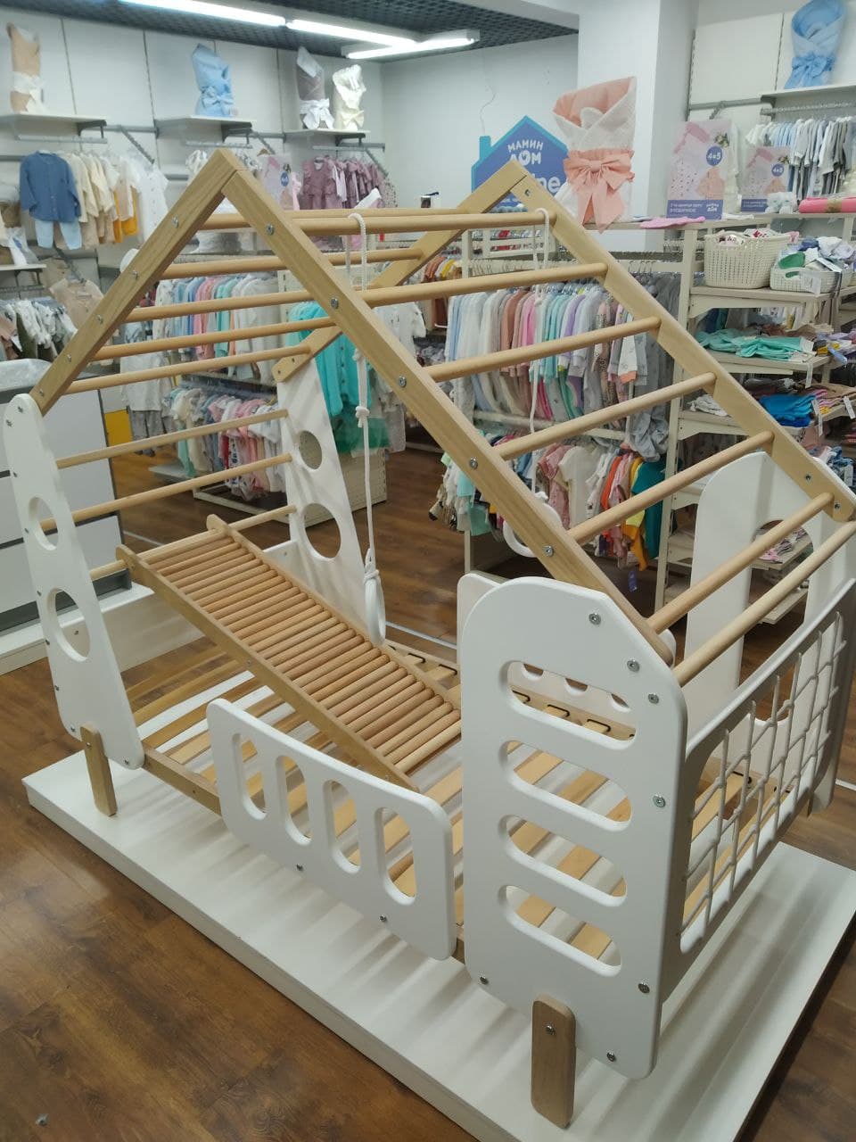 Ліжко дитяче TatkoPlayground Montessori Будиночок 1600x800 ТРMDNEW-white