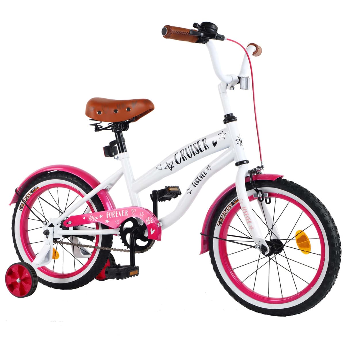 Велосипед 2-х колесный Tilly CRUISER 16" T-21632 white+crimson