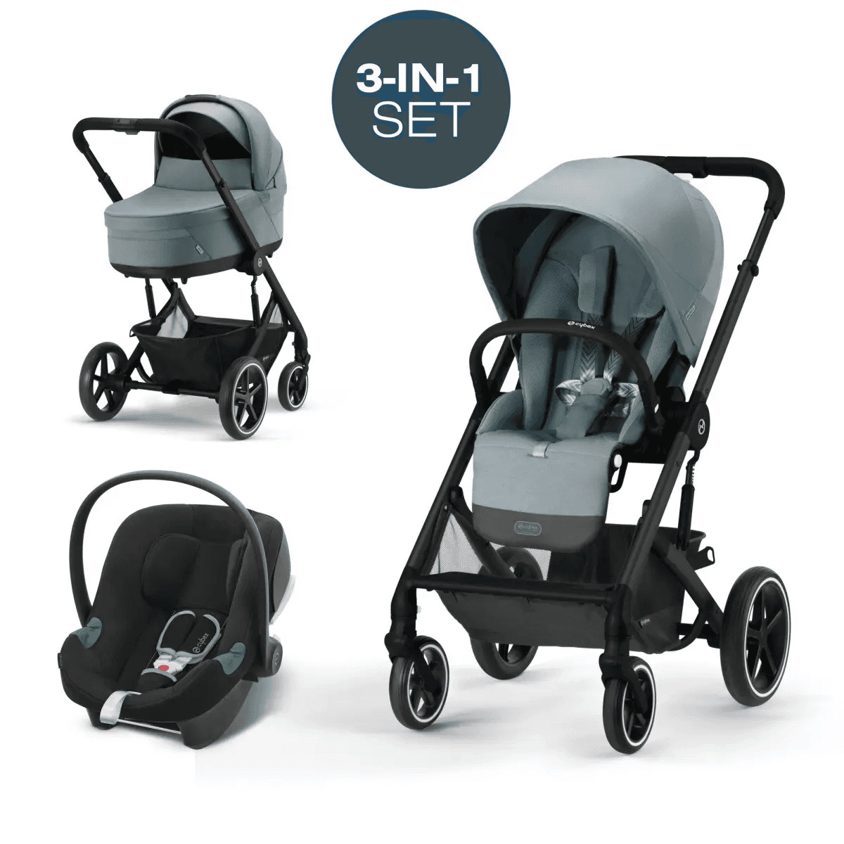 Коляска універсальна 3в1 Cybex Balios S BLK 522005365 Sky Blue Коляска універсальна 3в1 Cybex Balios S BLK 522005365 Sky Blue