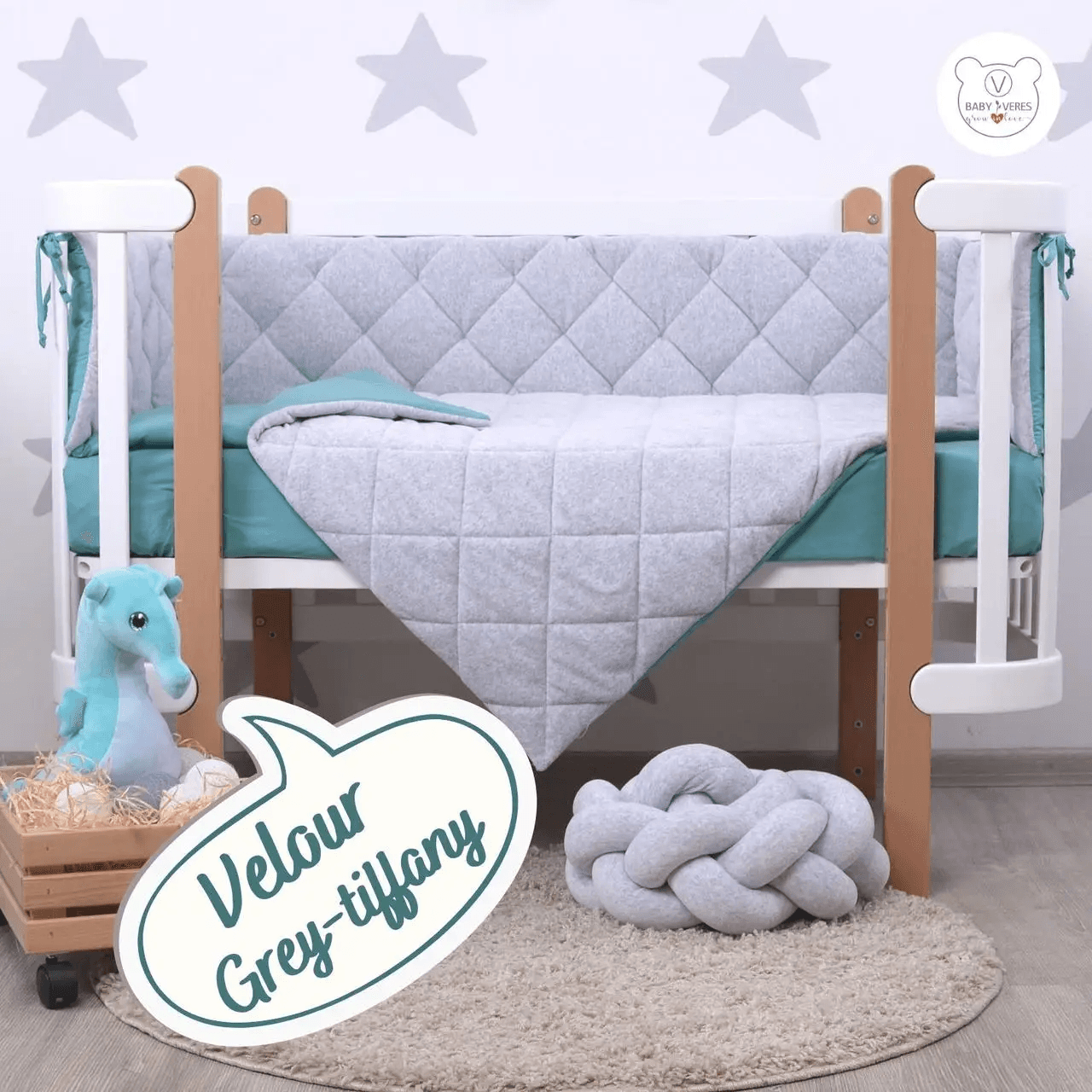 Постільний комплект Верес Velour Grey-tiffany 5од 218.01 Постільний комплект Верес Velour Grey-tiffany 5од 218.01