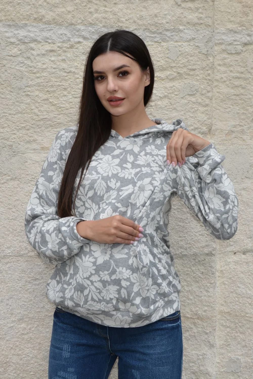 Худі для вагітних і годування Dianora 2227 1018 -сірий фото 4 Худі для вагітних і годування Dianora 2227 1018 -сірий фото 4