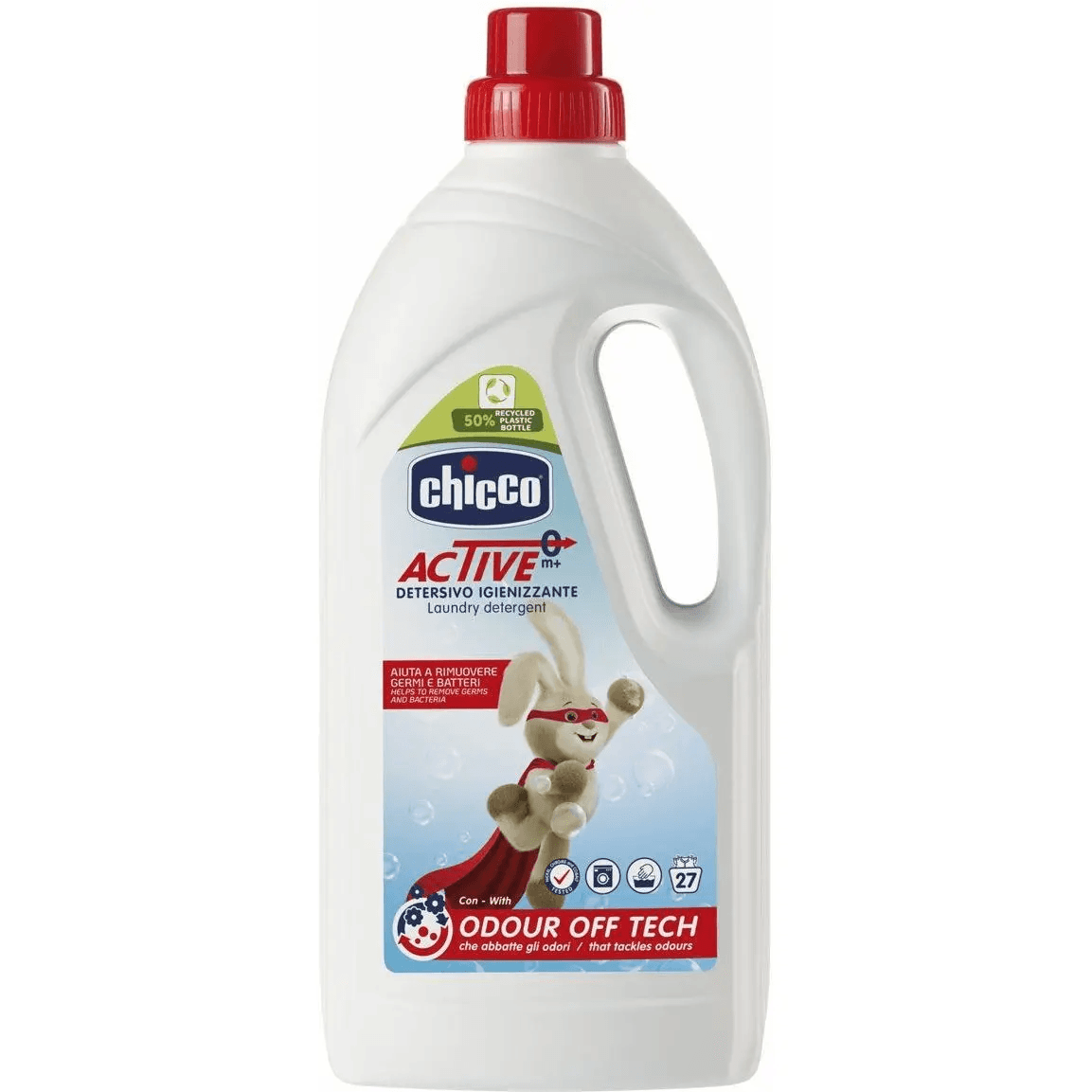 Гель для стирки дезинфицирующий Chicco Active 1,5л 10817.00 Гель для стирки дезинфицирующий Chicco Active 1,5л 10817.00