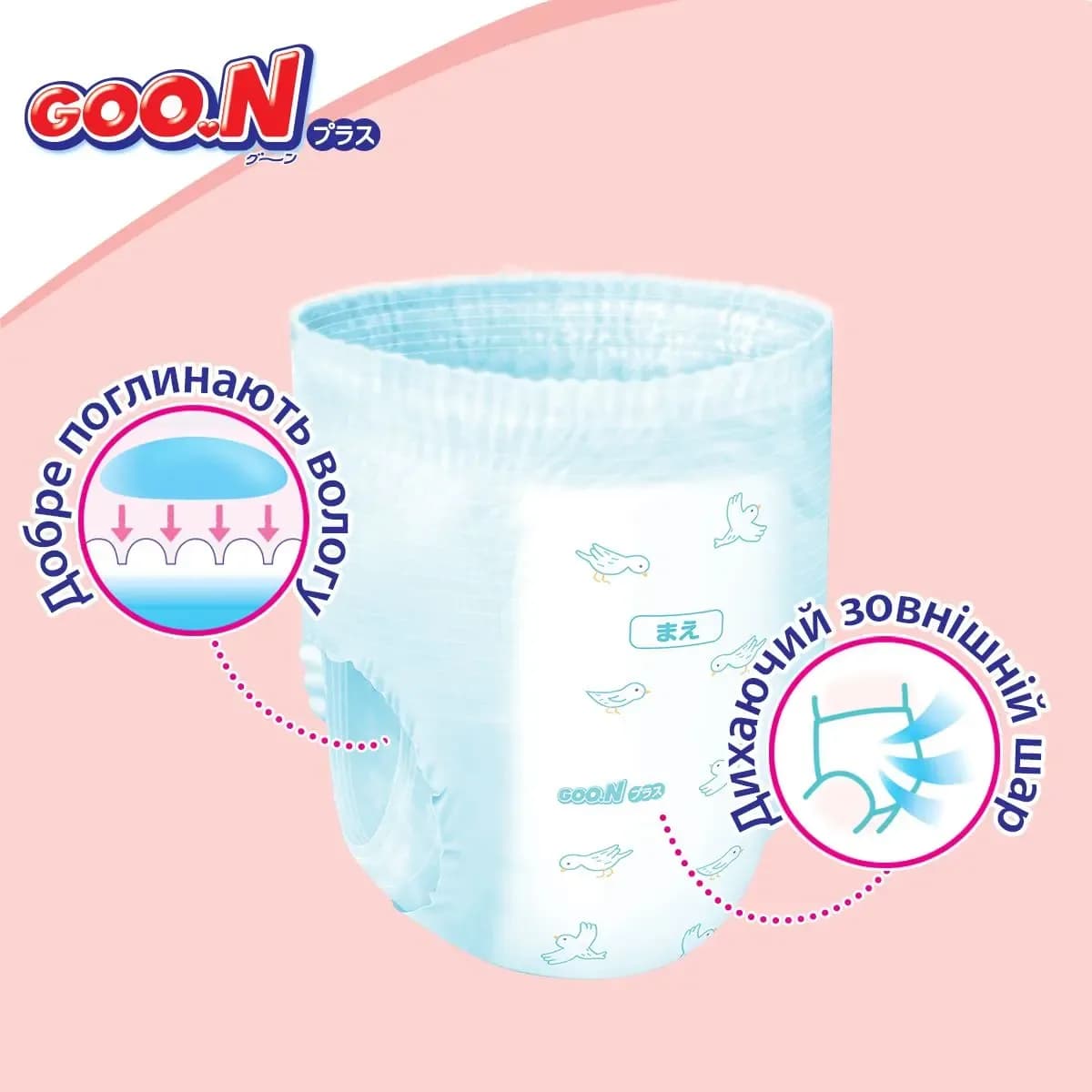 Підгузники-трусики Goo.N Plus M 52шт 21001085 фото 3 Підгузники-трусики Goo.N Plus M 52шт 21001085 фото 3