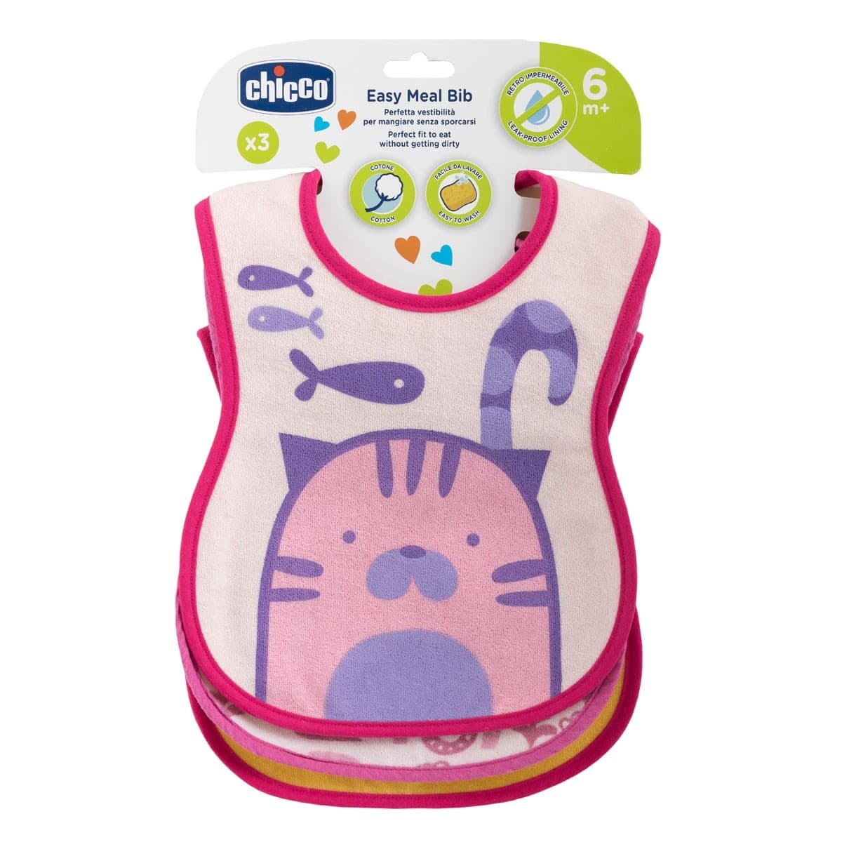 Слюнявчики Chicco Weaning Bib 3шт Слюнявчики Chicco Weaning Bib 3шт