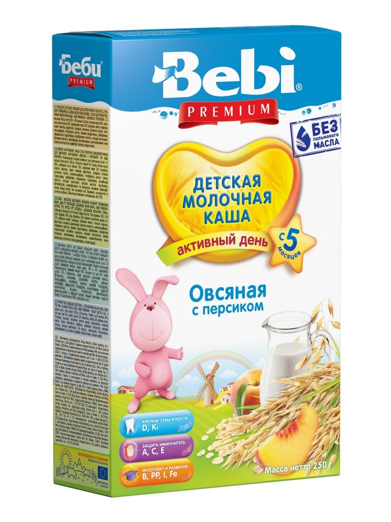 Каша Bebi Преміум вівсяна з персиком 250г 1104847