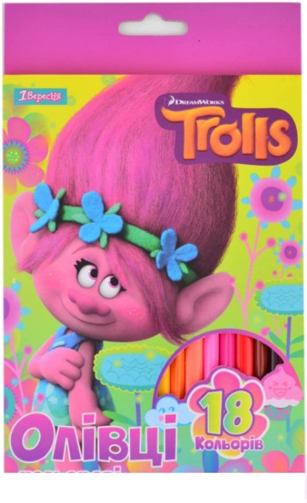 Карандаши 1Вересня Trolls 18цв 290382 Карандаши 1Вересня Trolls 18цв 290382
