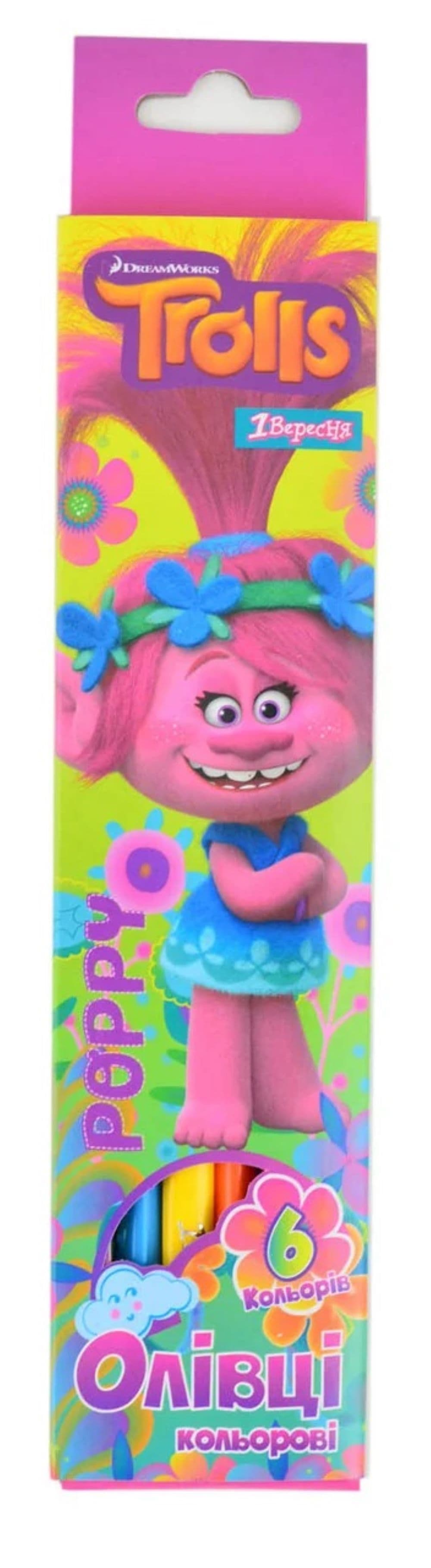 Карандаши 1Вересня Trolls 6цв 290378
