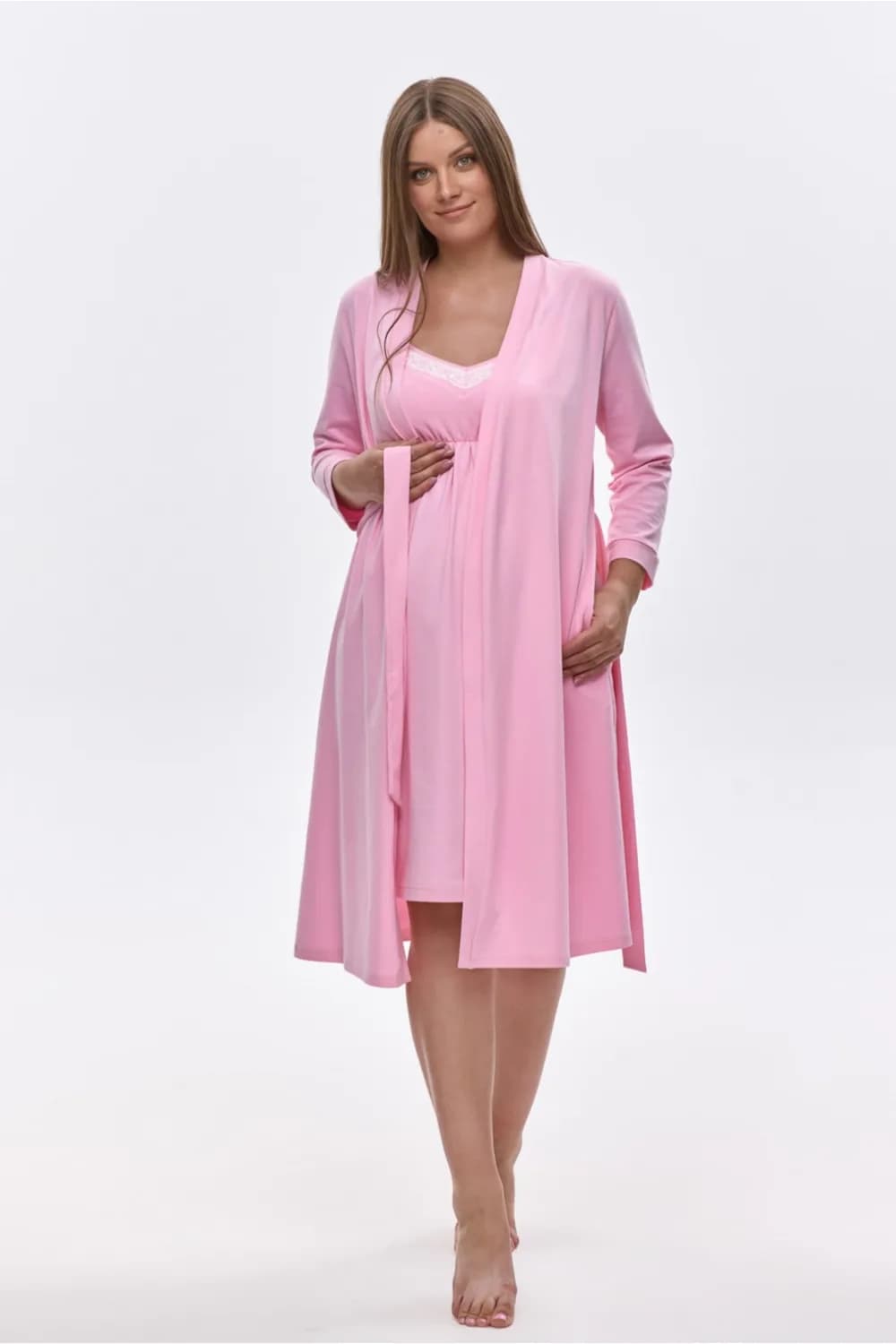 Комплект (ночная рубашка+халат) Dianora 2123(2362) 1493 -розовый фото 2 Комплект (ночная рубашка+халат) Dianora 2123(2362) 1493 -розовый фото 2