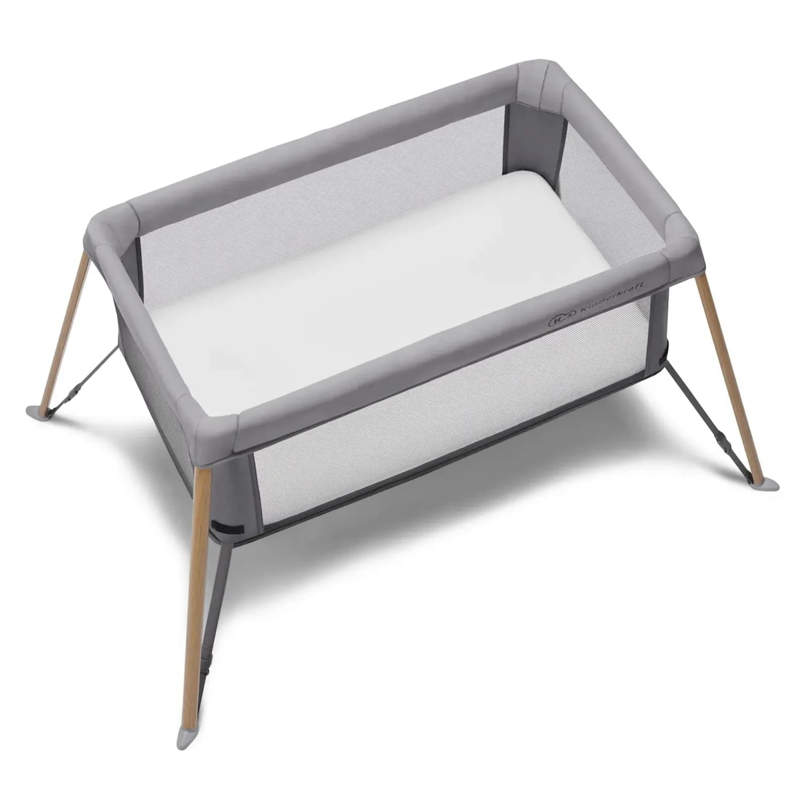 Ліжечко-манеж 2в1 Kinderkraft Movi KCMOVI00WOD0000 Grey Wooden фото 4