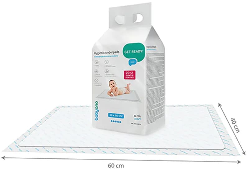 Пелюшки гігієнічні BabyOno 40*60см 22шт 513/22 фото 2 Пелюшки гігієнічні BabyOno 40*60см 22шт 513/22 фото 2
