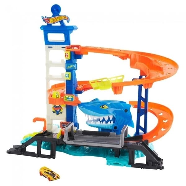 Набор игровой Hot Wheels Бегство от лютой акулы HDP06