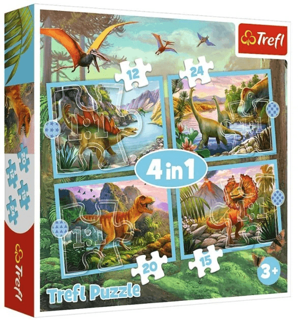 Пазл Trefl 4в1 Унікальні динозаври 34609
