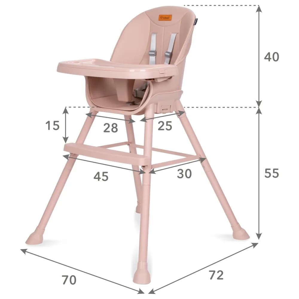 Стільчик для годування Kidwell Eatan Wood pink KLEWP фото 5