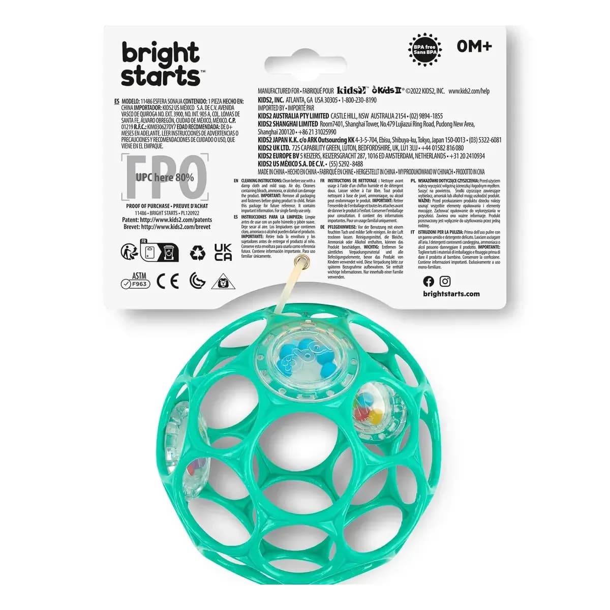 Погремушка Bright Starts Oball Rattle 11486 фото 3