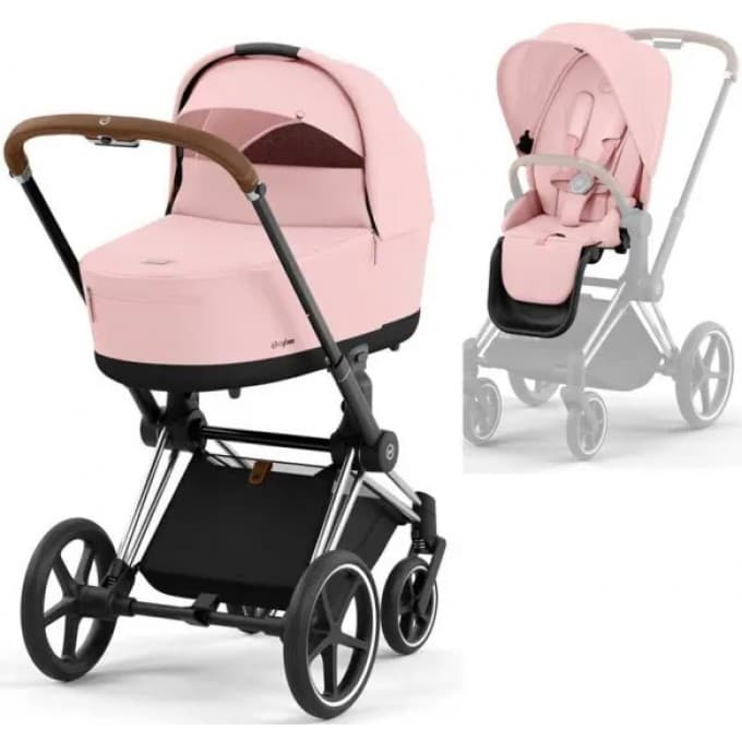 Коляска универсальная 2в1 Cybex Priam 4.0 Peach Pink/Chrome Brown 523000829/3-1 Коляска универсальная 2в1 Cybex Priam 4.0 Peach Pink/Chrome Brown 523000829/3-1