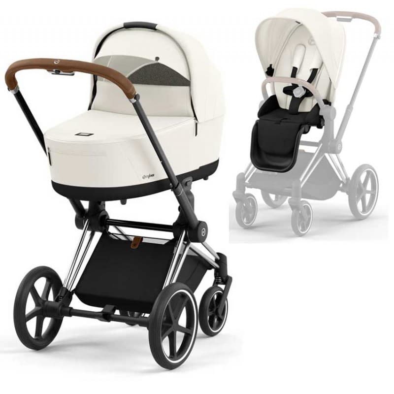 Коляска універсальна 2в1 Cybex Priam 4.0 Off White/Chrome Brown 523000819/3 Коляска універсальна 2в1 Cybex Priam 4.0 Off White/Chrome Brown 523000819/3