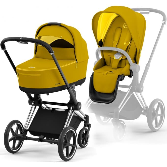 Коляска універсальна 2в1 Cybex Priam 4.0 Mustard Yellow/Chrome Black 522000965/3 Коляска універсальна 2в1 Cybex Priam 4.0 Mustard Yellow/Chrome Black 522000965/3