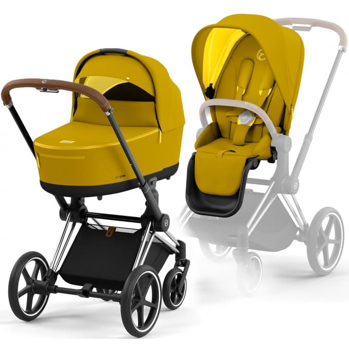Коляска универсальная 2в1 Cybex Priam 4.0 Mustard Yellow/Chrome Brown 522000965/4 Коляска универсальная 2в1 Cybex Priam 4.0 Mustard Yellow/Chrome Brown 522000965/4