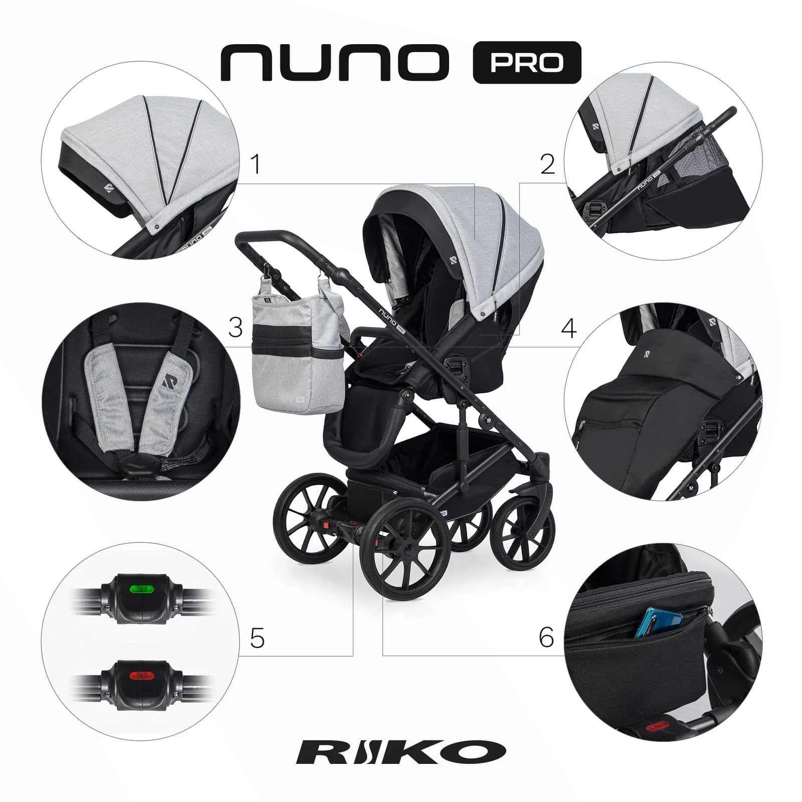 Коляска прогулянкова Riko Nuno Pro 01 NEW R-NP01 фото 2 Коляска прогулянкова Riko Nuno Pro 01 NEW R-NP01 фото 2