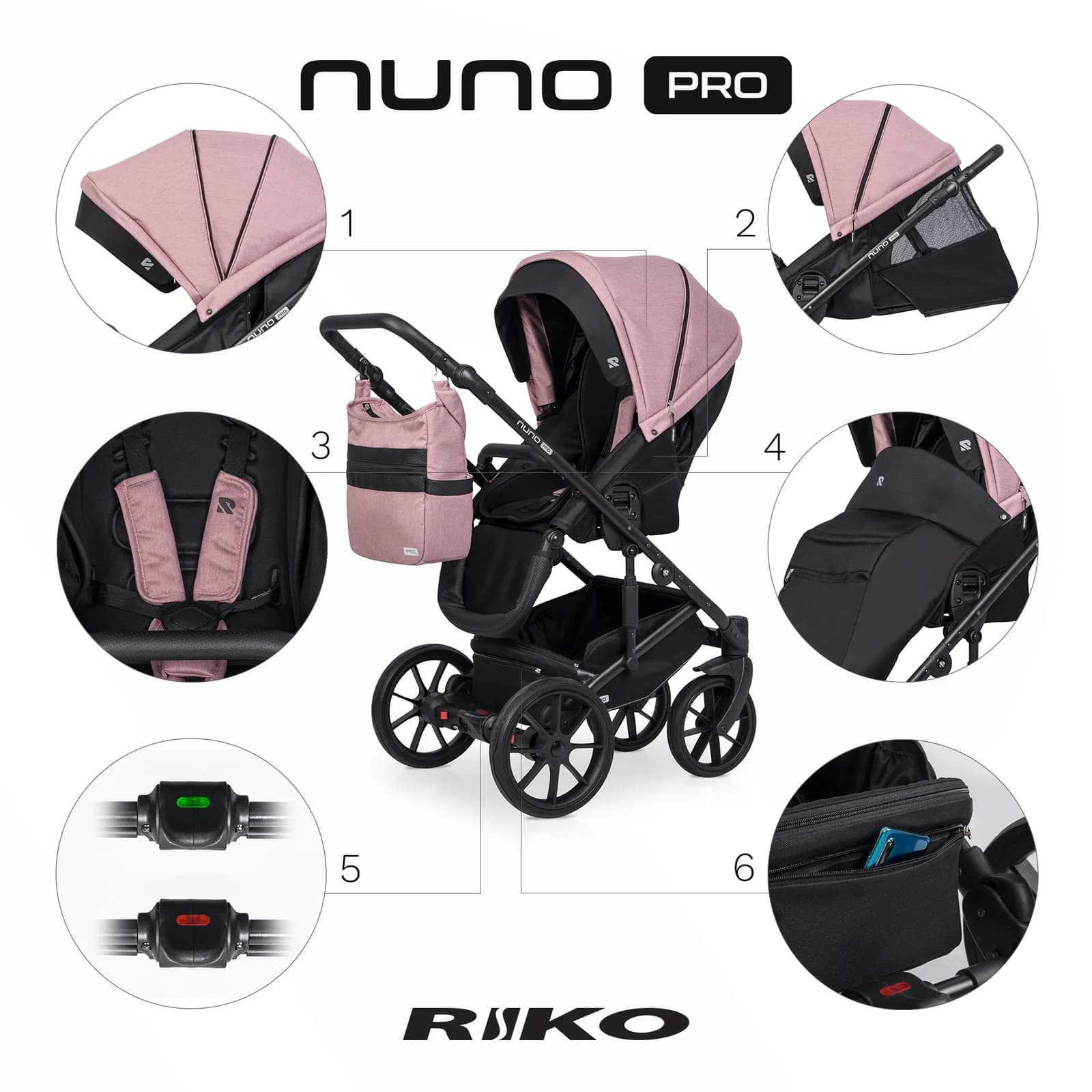 Коляска прогулянкова Riko Nuno Pro 03 NEW R-NP03 фото 2 Коляска прогулянкова Riko Nuno Pro 03 NEW R-NP03 фото 2