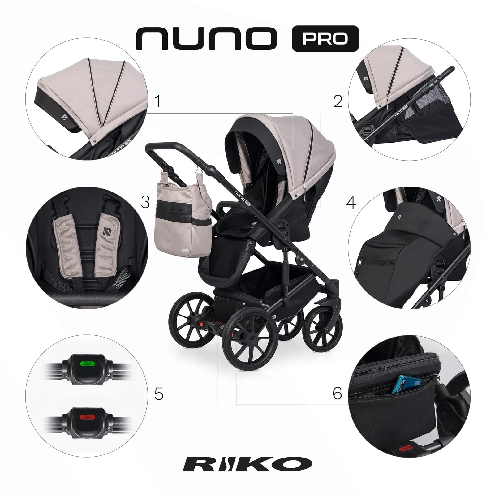Коляска прогулочная Riko Nuno Pro 04 NEW R-NP04 фото 2