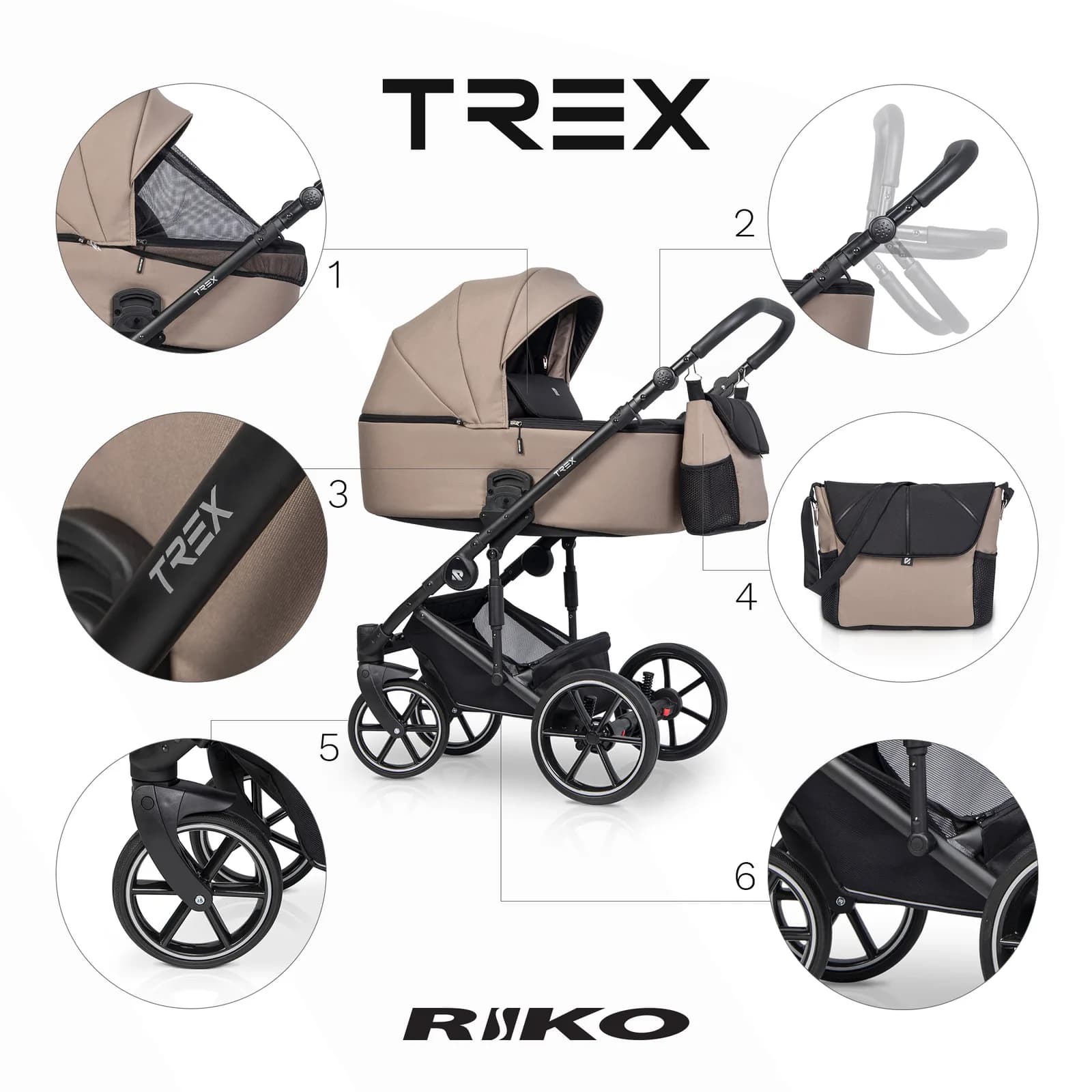 Коляска универсальная 2в1 Riko TREX 02 Dakar NEW RTX-02 фото 4 Коляска универсальная 2в1 Riko TREX 02 Dakar NEW RTX-02 фото 4