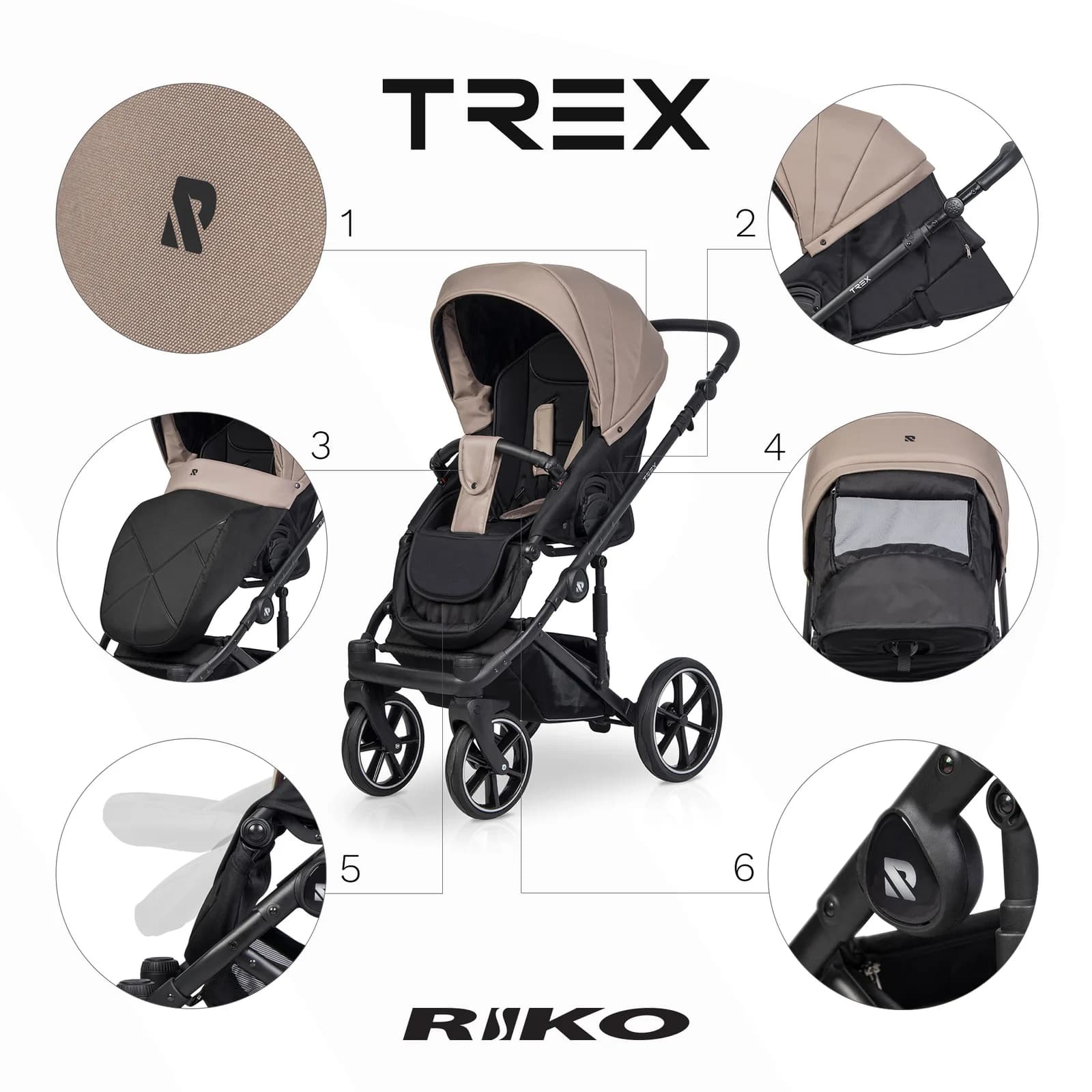 Коляска универсальная 2в1 Riko TREX 02 Dakar NEW RTX-02 фото 5 Коляска универсальная 2в1 Riko TREX 02 Dakar NEW RTX-02 фото 5