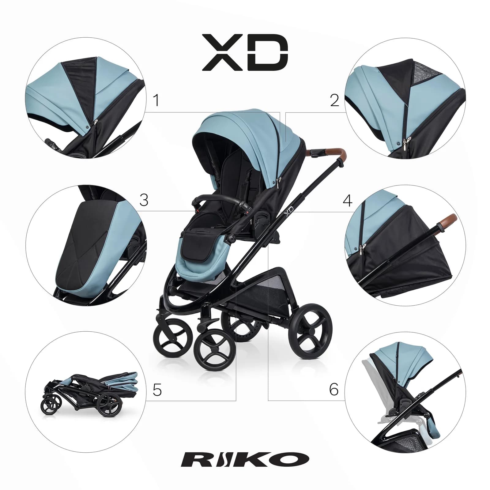 Коляска универсальная 2в1 Riko XD PRO 02 Crystal Blue NEW RXD-02 фото 2 Коляска универсальная 2в1 Riko XD PRO 02 Crystal Blue NEW RXD-02 фото 2