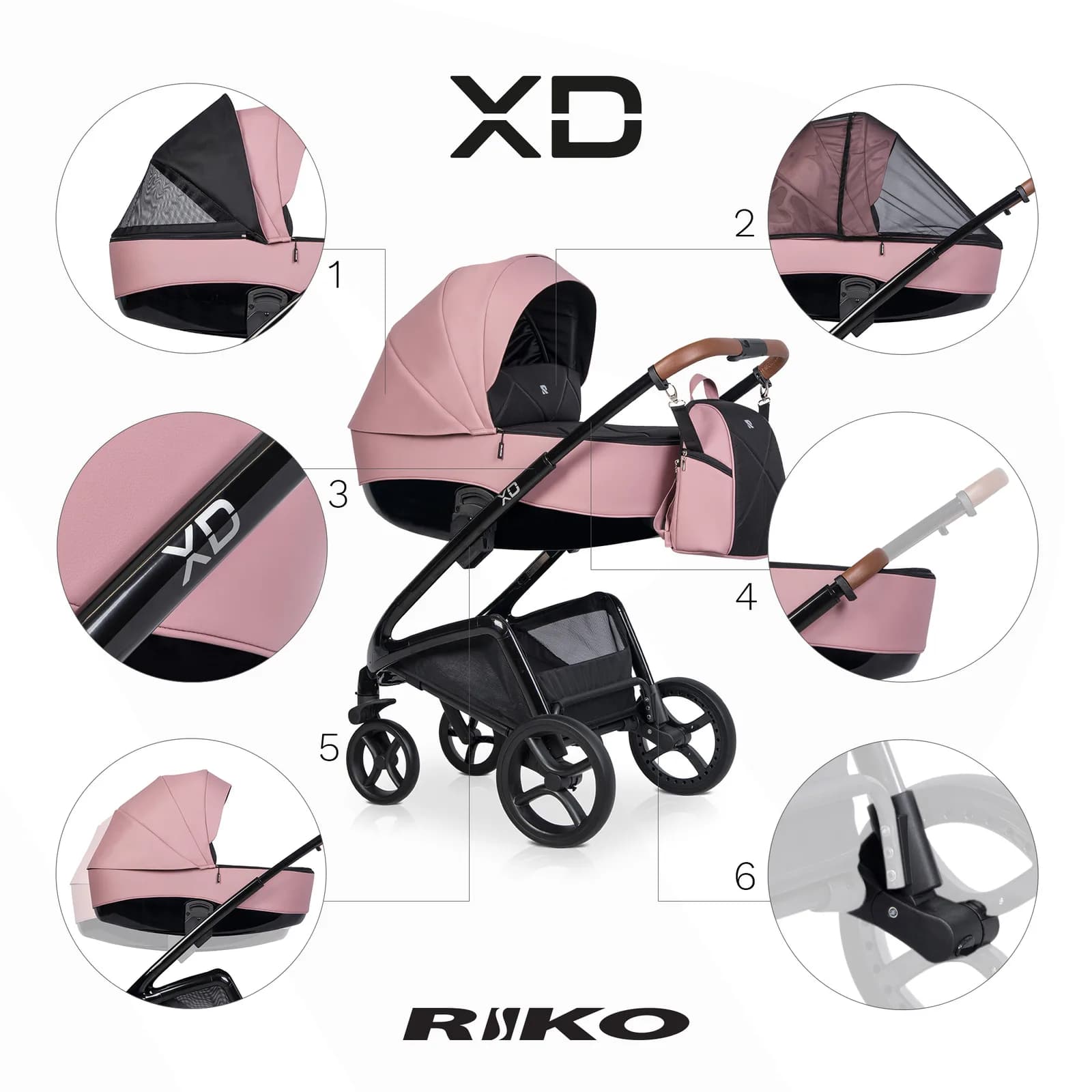 Коляска унiверсальна 2в1 Riko XD PRO 03 Energy Pink NEW RXD-03 фото 2 Коляска унiверсальна 2в1 Riko XD PRO 03 Energy Pink NEW RXD-03 фото 2