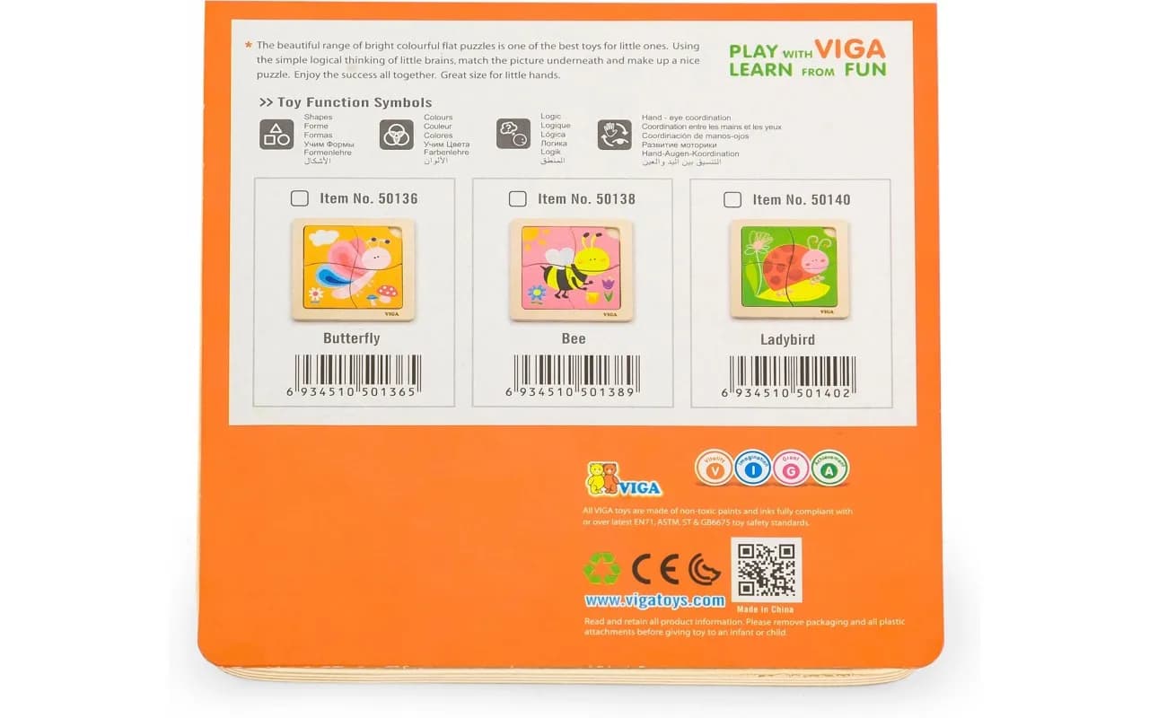 Пазл деревянный Viga Toys Бабочка 50136 фото 2 Пазл деревянный Viga Toys Бабочка 50136 фото 2