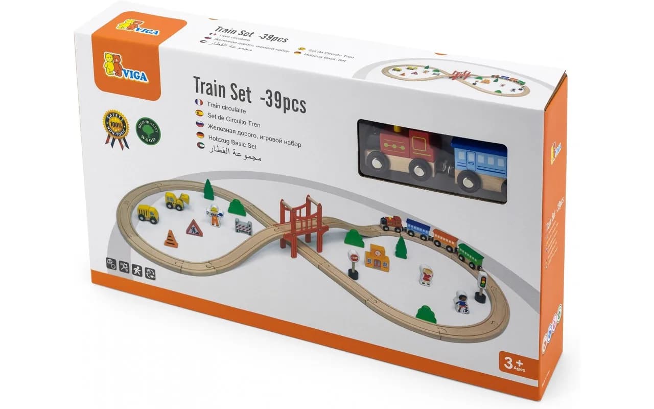 Залізниця дерев'яна Viga Toys 39дет 50266 фото 5 Залізниця дерев'яна Viga Toys 39дет 50266 фото 5