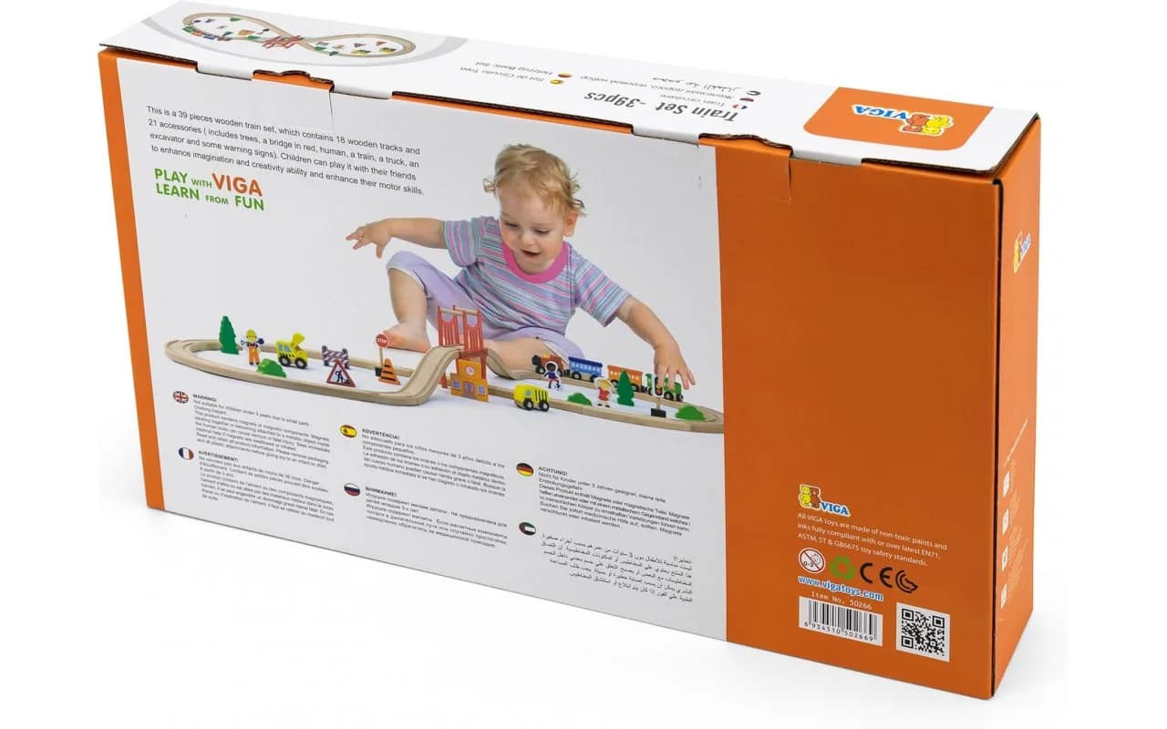 Залізниця дерев'яна Viga Toys 39дет 50266 фото 6 Залізниця дерев'яна Viga Toys 39дет 50266 фото 6